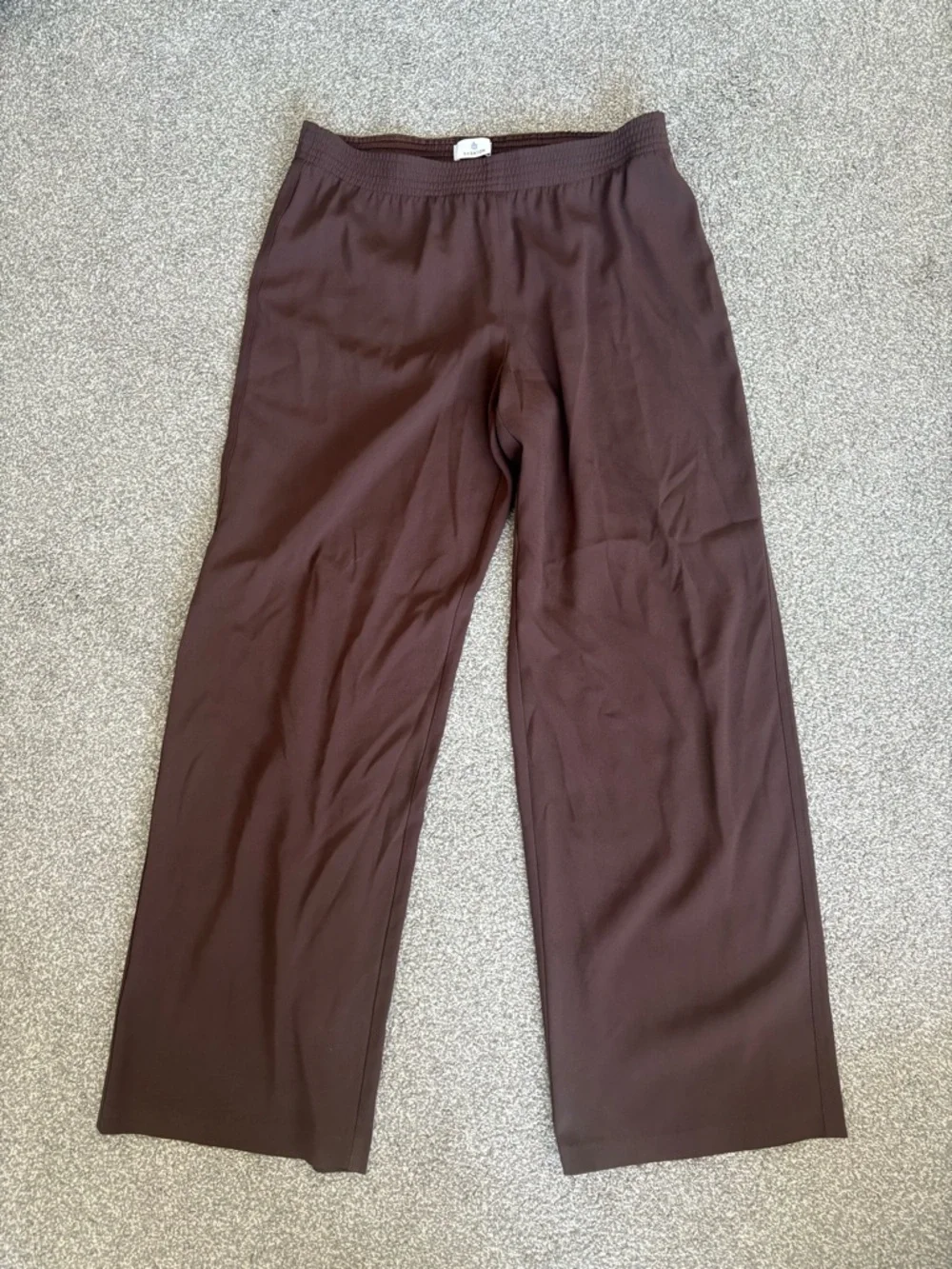 Babaton Parker Palazzo Wide Leg Pants in Chocolate Brown Women’s Size Large - Picture 3 of 12